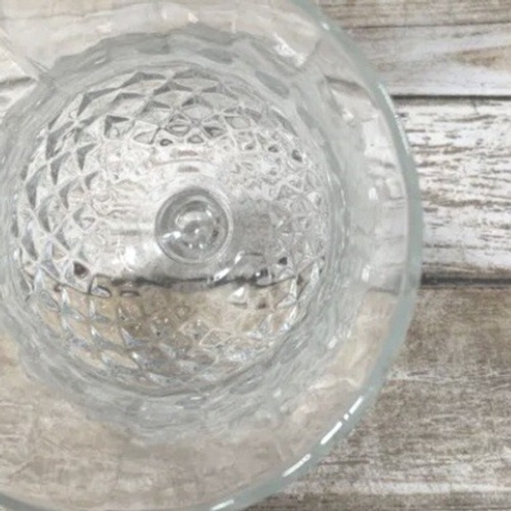 Vintage Home Interiors Candle Votive Holders Clear Glass Diamond Pair 2pc - Picture 6 of 6